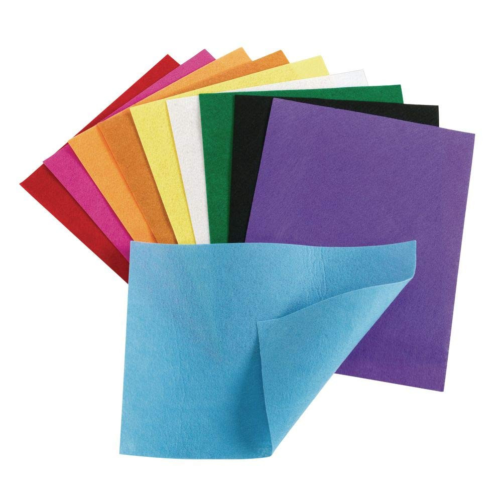 Felt Sheets, 10 Colors, Each 9″ X 12″, Assorted Color Felt Fabric Sheets, Patchw