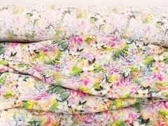 55” Wide Romantic Floral Digital Print Viscose Fabric Gown Material Rayon