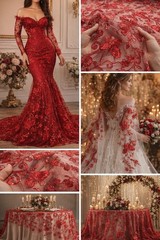 Gold Butterfly Sequin Lace 3D Embroidered Floral Mesh Couture Beaded Fabric