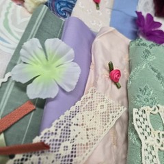 Slow Stitching Lot Fabric Scraps Trim Lace Ribbon Sew 3/4 Lb Junk Journaling