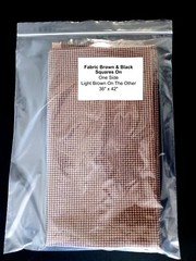 Fabric Brown & Black Squares On One Side – Light Brown On The Other – 36″ x 42″