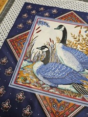 VIP CRANSTON GAME BIRD GEESE PILLOW PANEL FABRIC CABIN COUNTY DECOR BLUE 17X22