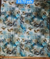Wool Blend Floral Printed Thick Winter Spun Soft Fabric 45”W Sold BTY Blue