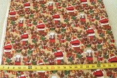 By 1/2 Yd, Vintage, Christmas Santa & Reindeer Cotton, Minnesota Fabrics, V590