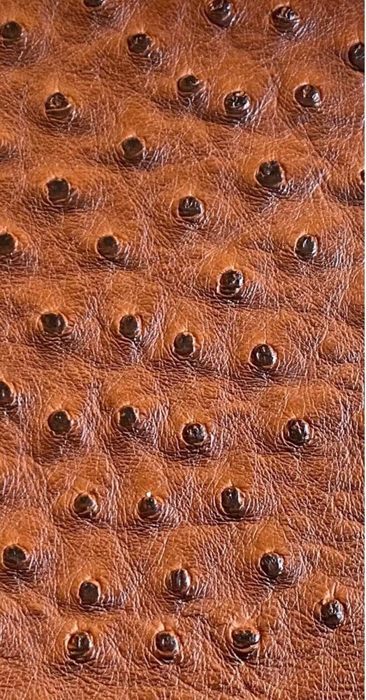 Chestnut ostrich faux vinyl Marine grade UV resistance waterproof Fabric