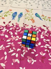 44×23” KOKKA Echino BIRDSONG Pink Cotton Linen Fabric OOP Etsuko Furuya Japan