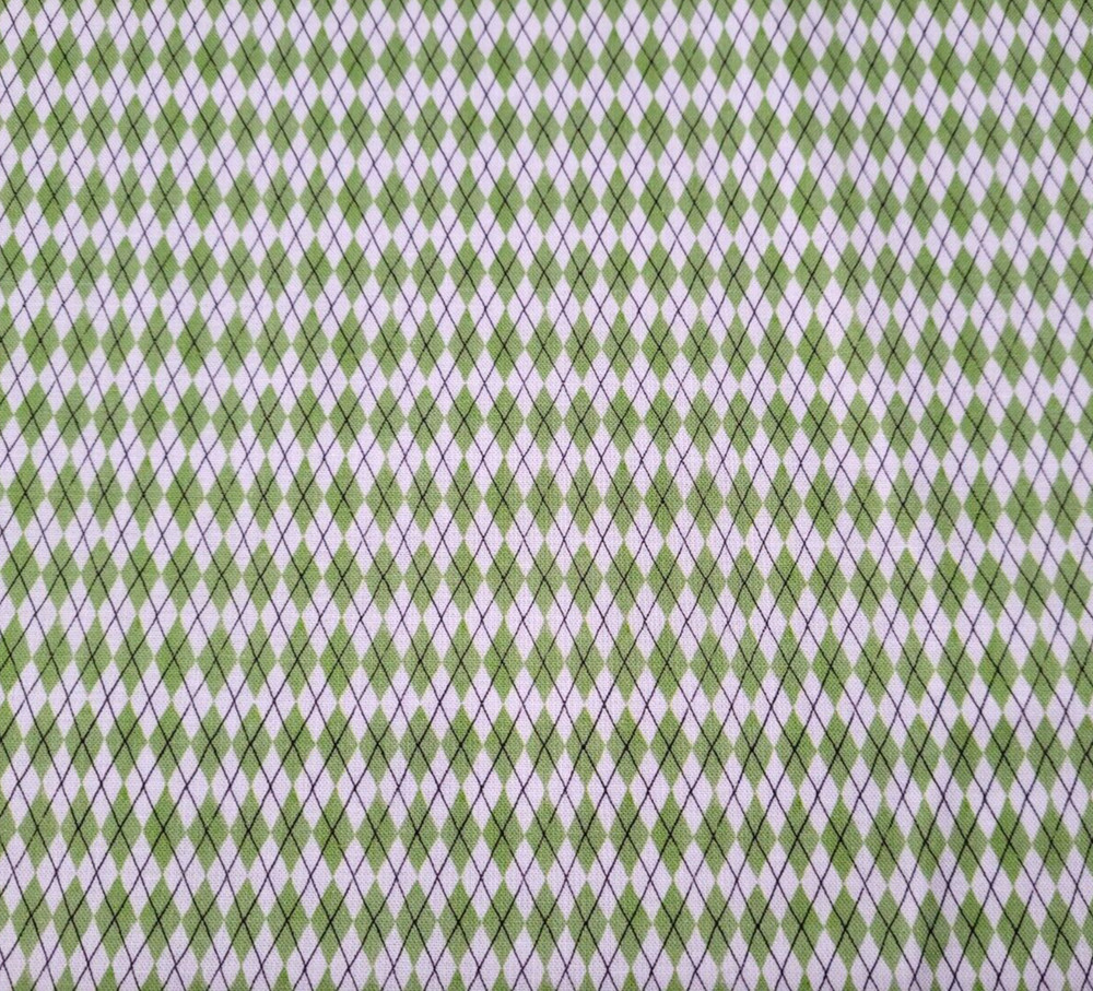 Fruit Stand BTY Anne Tavoletti P&B Textiles Boutique Small Green Argyle