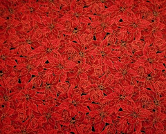 Kaufman Fabric 1/2 Yard Holiday Extravagance Red Poinsettias Christmas Cotton 8