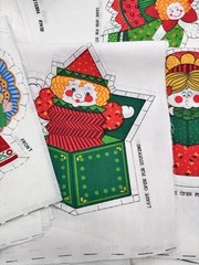 1970’s Spring Mills Christmas Ornaments 38 Sew/Stuff Fabric Panels Googly Eyes