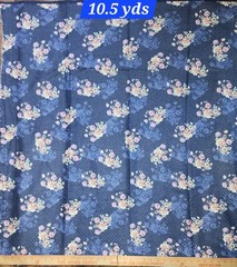 Wool Blend Floral Printed Thick Winter Spun Soft Fabric 45”W Sold BTY Navy