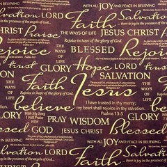 Last Supper Jesus Words of Faith Fabric 3-Pack, Coordinating Fabrics 100% Cotton