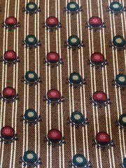 Maroon Lt Brown Abstract Flowers on Stripe Brown Fabric Moda Legacy 1870 Repro