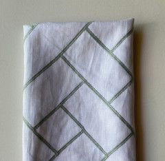 Couture Lattice Work in Mineral Designer Fabric Remnant 24×24″