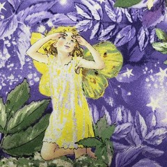 Sparkly Night Fairies Fabric Purple Cicely Mary Barker Michael Miller 1 Yard