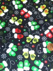 JoAnn Cotton Fabric 46 ” X 44″ Winter Holiday Colorful Gloves Quilt Craft