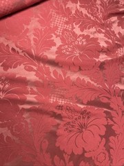 Red Floral Fabric Damasco Ruby Cotton 1.5 Yd x 57″ Remnant Fabric Upholstery