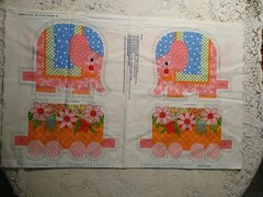 Circus Train Fabric Panel Nursery Pillow Spring Mills Elephant Lion Pink Orange