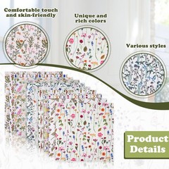 20 PCS 10×10 Inch 25×25 cm Polyester Quilting Fabric Squares Floral Printed