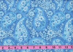 BTY TC Studio JAKARTA PAISLEY Periwinkle Print 100% Cotton Quilt Fabric by Yard