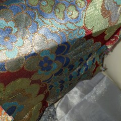 Lot Of embroidered embellishment remnants and fabrics pieces