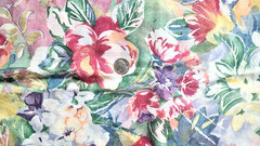 Vintage Peter Pan Inc. Fabric Semi Sheer Voile Floral 3 1/2 Yards Flowers