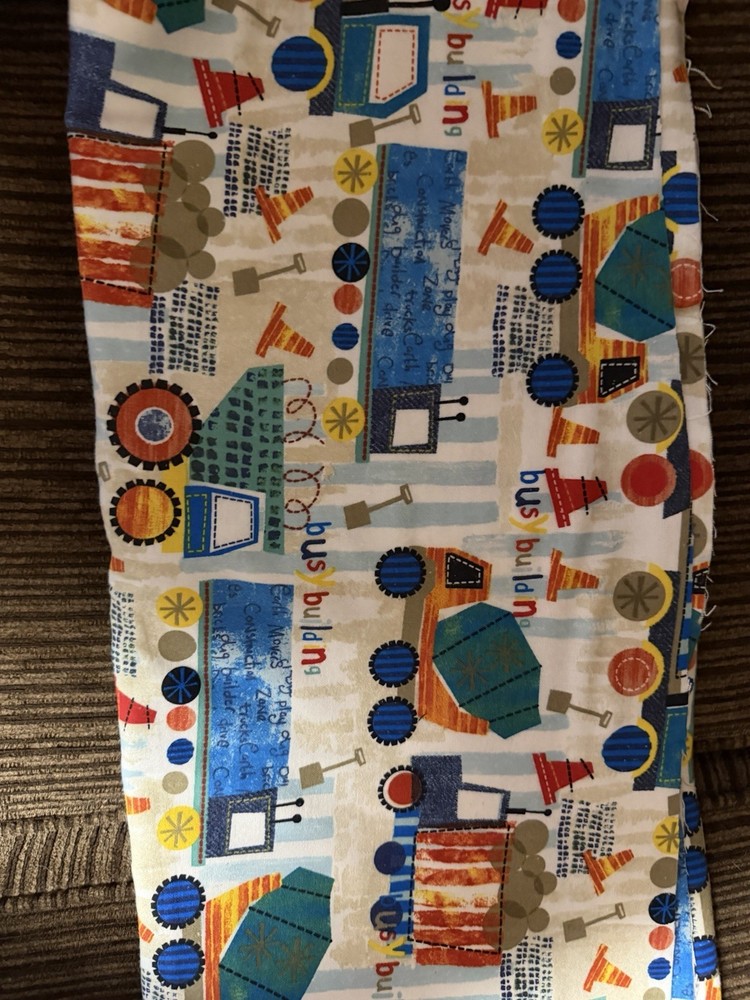 Joann Snuggle Construction Vehicle Trucks Gray Cotton Flannel Fabric 2 Yards
