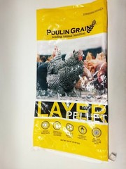 Empty Chicken Feed Woven Plastic Bag Sack Poulin Grain Crafts Art Repurpose