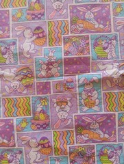 Easter Fabric Easter Hunt Patch Springs Living #3215 Purple Patchwork 40 x 69