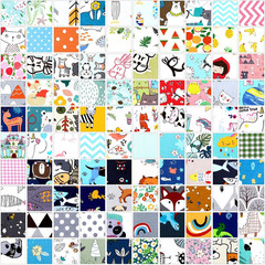 100 Pcs 10 X 10 Inch Cotton Fabric Squares Precut 10″X10″ Quilting Fabric Square