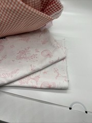 Mixed Fabric Scrap Bag Cotton Prints Gingham Floral Christmas Snowflake Craft