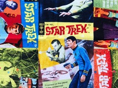 Star Trek Paperback Book Magazine Cover Camelot Cotton Quilt Fabric 3 Pieces
