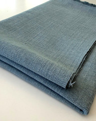 Romo Washable Linara Designer Woven Fabric in Smoke Blue Remnant, 0.7 Yd, New