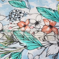 Super Snuggle Flannel Fabric 4 yd Hawaiian Flowers New Uncut