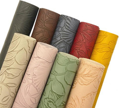 Flower Leaf Embossed Faux Leather Sheets, 9 Pcs 8″X12″ (20Cm X 30Cm) Flower Bump