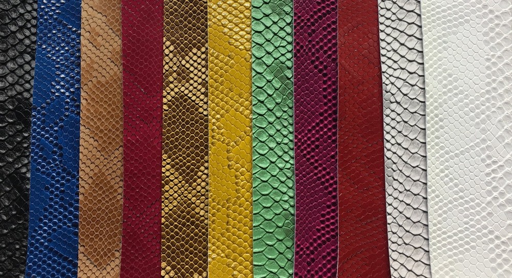 vinyl faux Fake leather Snake Viper Embossed fabric sold by yd