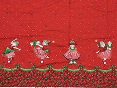 Sweet Ballet Christmas Fabric Border BTY Patty Reed Designs 2004 Laurie Campbell