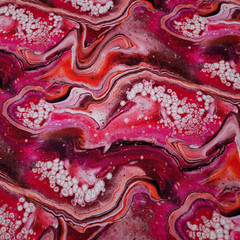 19″ Fusion II Ocllo Mason Quilting Treasures Red Pink Abstract Blender Print
