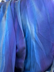 Multi color of Blue & Purple on soft chiffon Fabric By the Yard 46″ wide