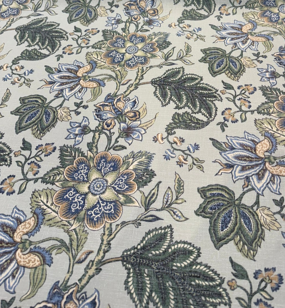PK Lifestyles Flowering Seamist Jacobean Drapery Upholstery Fabric By The Yard