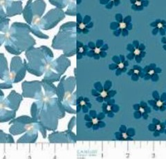 Midnight In Bloom Fat Quarter Pack By Camelot Birds Butterflies Navy & Peach