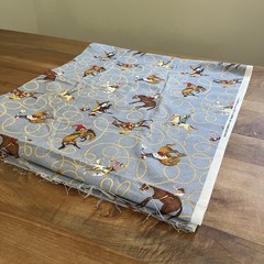 Vintage 2 + YDs Daisy Kingdom 1604 Rodeo Cotton Fabric Blue Cowboy Western 44×98