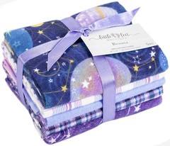 5 PCS 18×21 Inch Celestial Cotton Flannel Fabric Fat Quarter Bundle Sewing