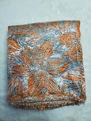 Brocade Fabric Light Green Jacquard fabric Floral brocade Orange Jacquard 5yards