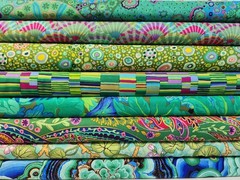 Kaffe Fassett BUNDLE SET in Greens From Free Spirit – 8 Pc Fat Quarter Set