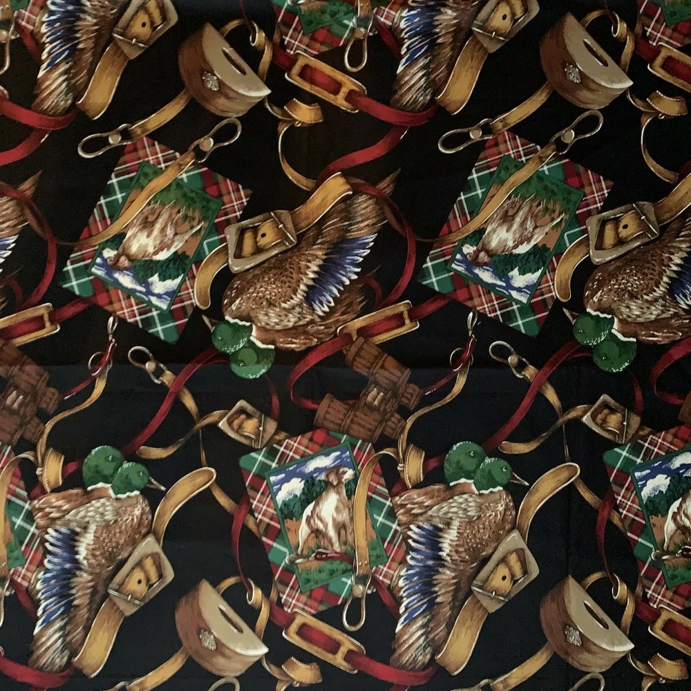 3 1/2 Yards Oakhill Fabric Material Hunt Theme Hound Dogs Mallard Ducks