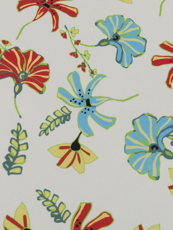 ITY Knit Fabric Bright Flowers Jersey Vanilla Lily By the Yard
