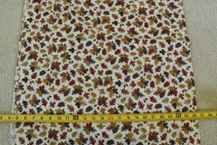 By 1/2 Yd, Rust & Brown Fall Leaves on Cream Quilt Cotton, General Fabrics, V670