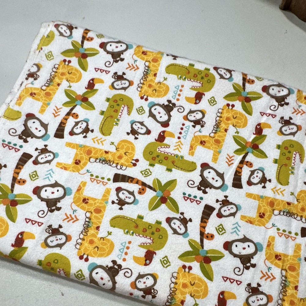Jungle Theme Baby Nursery Cotton Flannel Fabric. 2 yds