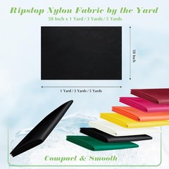 1 Yard x 58″ Waterproof Black Nylon Fabric – Durable Ripstop for All Projects
