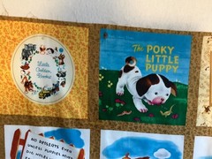 Little Golden Book Fabric Poky Little Puppy Panel Cotton Quilt/ Book Cut Sew Dog